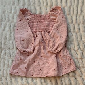 Cat & Jack Pink Heart Patterned Blouse